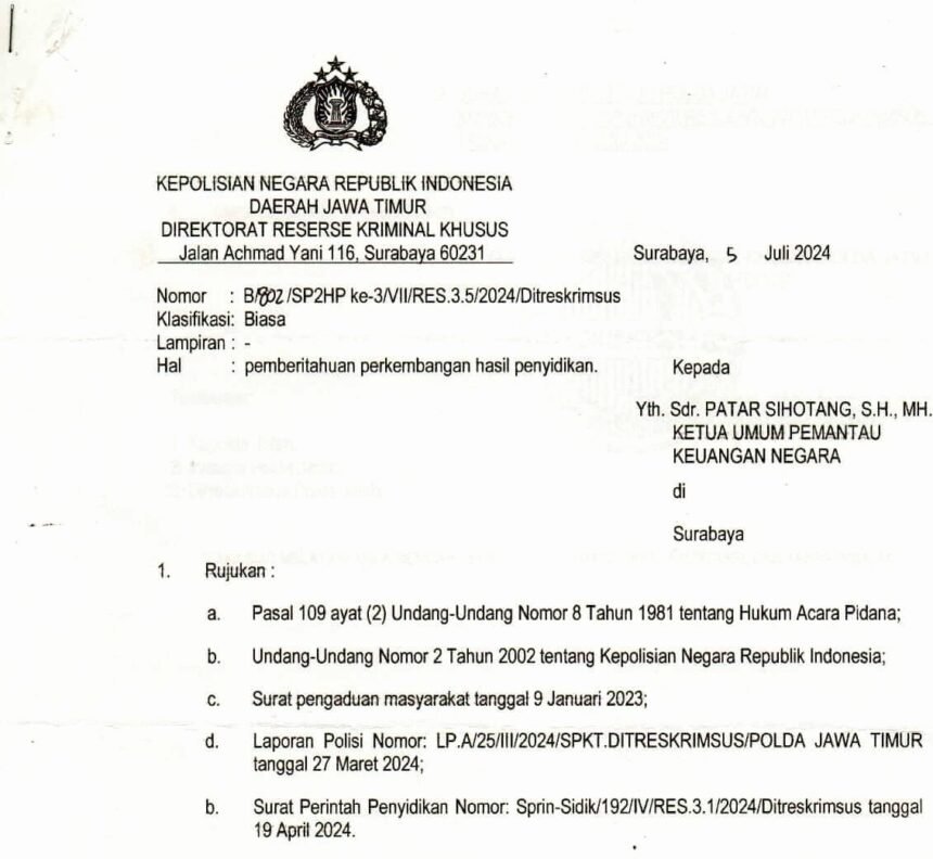 PKN apresiasi Polda Jawa Timur atas penahanan tersangka korupsi dana hibah di Sampang, (1/3/2025).