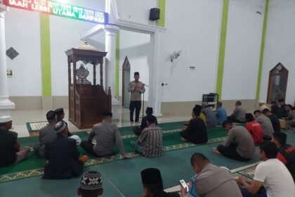 Wakapolres Gowa safari kamtibmas di Masjid Besar Malakaji, Jum'at (14/3/2025).