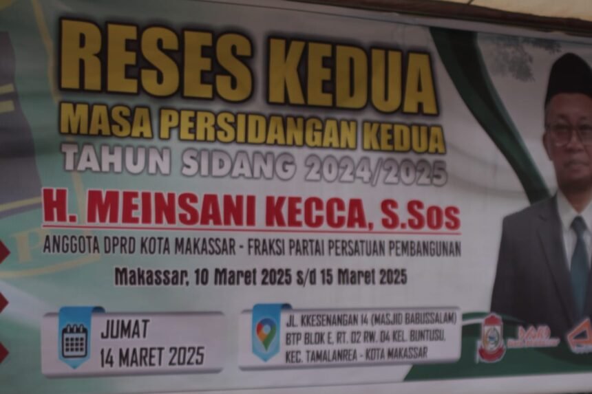 Anggota DPRD Makassar H. Meinsani Kecca Reses, (14/3/2025).