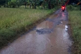 Warga Desa Barangmamase dan Bontokassi, Takalar-Sulsel desak perbaikan jalan yang terabaikan, (16/3/2025).