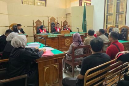 Dalam persidangan, empat saksi dihadirkan terkait kematian korban, Rusman Maralen Situngkir di Medan, (17/3/2025).
