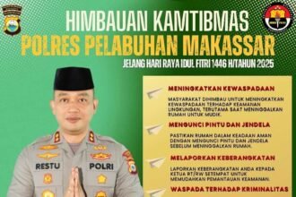 Polres Pelabuhan Makassar mengimbau masyarakat agar meningkatkan kewaspadaan jelang mudik Lebaran 2025.