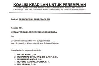 Surat Koalisi Keadilan untuk Perempuan.
