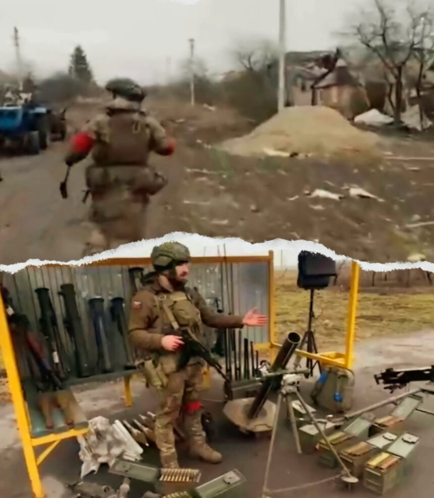 Tentara Rusia temukan tumpukan senjata di Russkaya Konopelka, Maret 2025. (ss/rtnews/ho/mp)