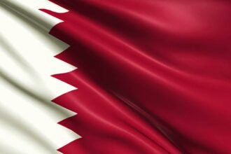 Ilustrasi bendera Qatar.