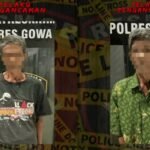 Penampakan dua pelaku pengancaman bersenjata tajam terhadap seorang warga di Desa Taring, Kabupaten Gowa, (24/4/2025).
