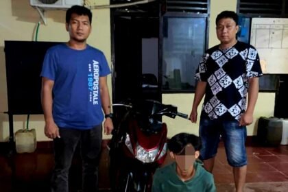 Pelaku pencurian sepeda motor Yamaha Mio M3 dibekuk Polsek Pomalaa, (19/4/2025).