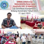 125 Siswa SMKN 2 Makassar mengikuti uji sertifikasi kompetensi konstruksi, (21/4/2025).