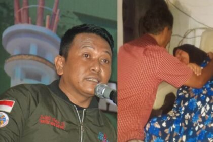 Keterangan Foto: Ketua IWO Sulsel Zulkifli Thahir menegaskan pentingnya keterbukaan media dalam mediasi kasus Lapas Makassar (kiri). Saliah pingsan akibat tekanan psikologis usai mediasi tanpa hasil di Makassar, 25 April 2025 (kanan).