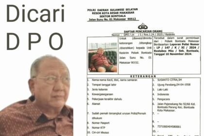 Pengacara di Makassar masuk DPO dalam kasus dugaan penipuan, (29/4/2025). (R35/HO)
