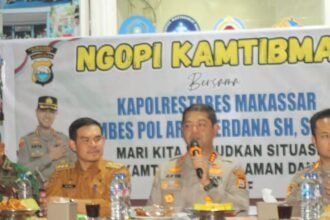 Kapolrestabes Makassar gelar dialog komunitas: Ngopi Curhat Kamtibmas, (28/4/2025).