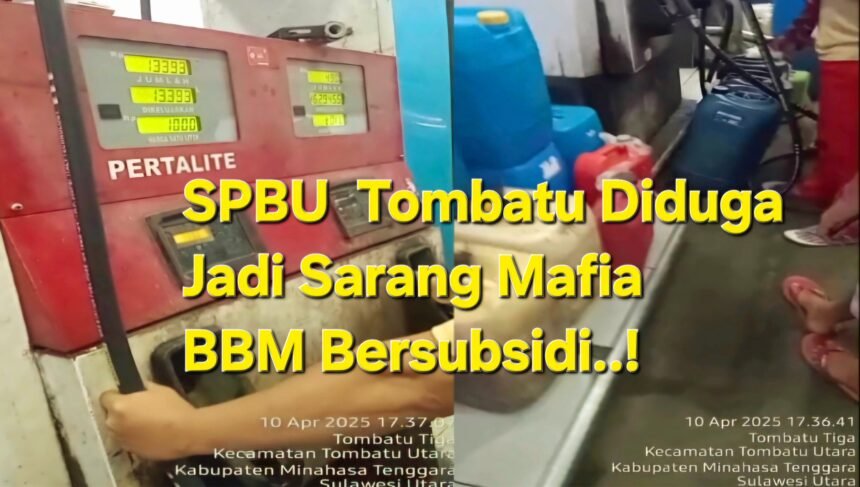 Ilustrasi kolase dugaan praktik penyalahgunaan Bahan Bakar Minyak (BBM) bersubsidi di Kabupaten Minahasa Tenggara, Kamis (10/4/2025). (tim-bm/ho/mp)
