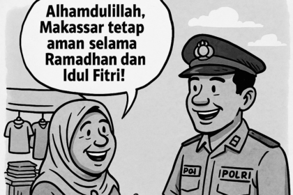 Ilustrasi suasana aman dan damai yang tercipta di Kota Makassar, warga apresiasi dan puji aparat keamanan kota. (mediapesancom)