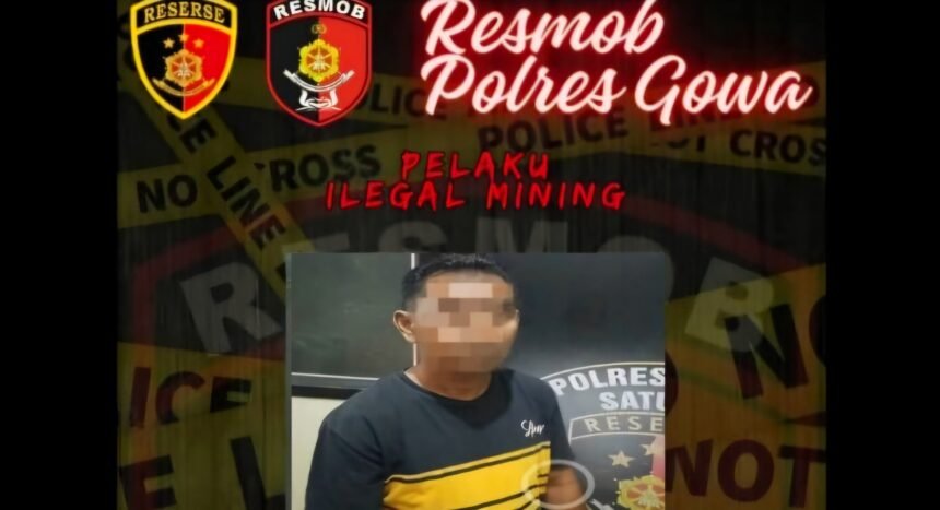 Penampakan pelaku ilegal mining di Gowa, (1/5/2025).