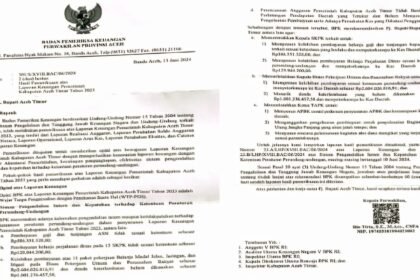Ilustrasi temuan BPK soal keuangan Aceh Timur. 