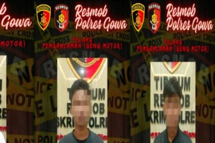 Penampakan pelaku pengancaman (Geng Motor) di Kabupaten Gowa, Mei 2025. (Polres Gowa/HO/MP)
