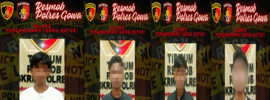 Penampakan pelaku pengancaman (Geng Motor) di Kabupaten Gowa, Mei 2025. (Polres Gowa/HO/MP)