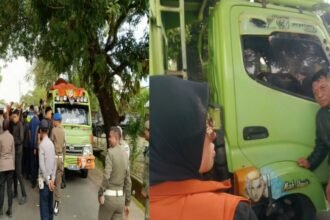 Polres dan Pemkab Gowa tertibkan truk pelanggar di Jalan Poros Pattallassang, (13/5/2025).
