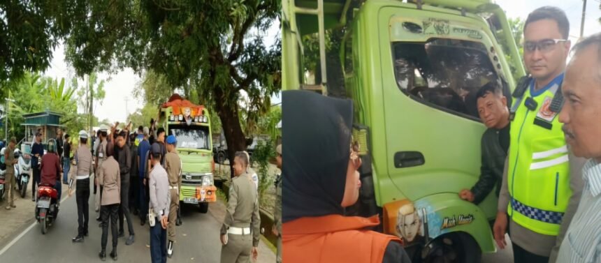 Polres dan Pemkab Gowa tertibkan truk pelanggar di Jalan Poros Pattallassang, (13/5/2025).