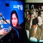 Wamenparekraf di Poltekpar Makassar dalam kegiatan kuliah umum, Kamis (15/5/2025).