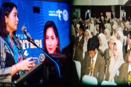 Wamenparekraf di Poltekpar Makassar dalam kegiatan kuliah umum, Kamis (15/5/2025).