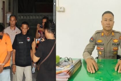 Kolase: Tersangka kasus narkotika dan AKP H. Marala, Kepala Seksi Humas Polres Bulukumba.