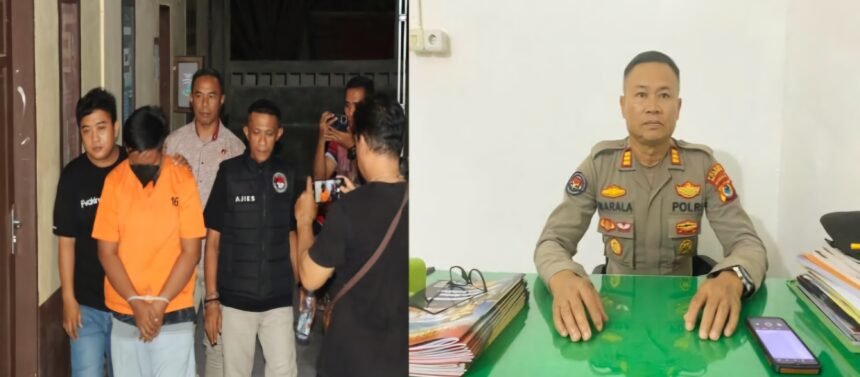 Kolase: Tersangka kasus narkotika dan AKP H. Marala, Kepala Seksi Humas Polres Bulukumba.