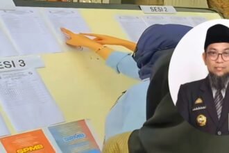 Kolase: Proses Seleksi Penerimaan Murid Baru (SPMB) tahun ajaran 2025/2026 dan Kepala Dinas Pendidikan Provinsi Sulawesi Selatan, Iqbal Nadjamuddin, Mei 2025.