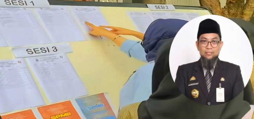 Kolase: Proses Seleksi Penerimaan Murid Baru (SPMB) tahun ajaran 2025/2026 dan Kepala Dinas Pendidikan Provinsi Sulawesi Selatan, Iqbal Nadjamuddin, Mei 2025.