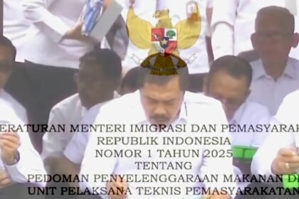 Ilustrasi: Menteri Imigrasi dan Permasyarakatan RI, Agus Andrianto, saat menyampaikan Peraturan Menteri Nomor 1 Tahun 2025 tentang Pedoman Penyelenggaraan Makanan di UPT Pemasyarakatan, Mei 2025.