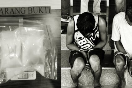 Polisi Kolaka tangkap dua tersangka dan Sita lebih dari setengah kilogram sabu, Sabtu dini hari (17/5/2025).
