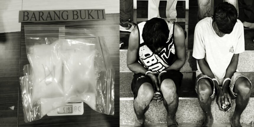 Polisi Kolaka tangkap dua tersangka dan Sita lebih dari setengah kilogram sabu, Sabtu dini hari (17/5/2025).