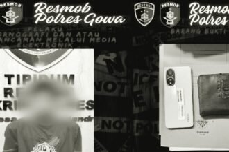 Polisi Gowa tangkap pria ini terkait kasus pornografi dan pengancaman via aplikasi pesan, (20/5/2025). (Polres Gowa/HO/MP)