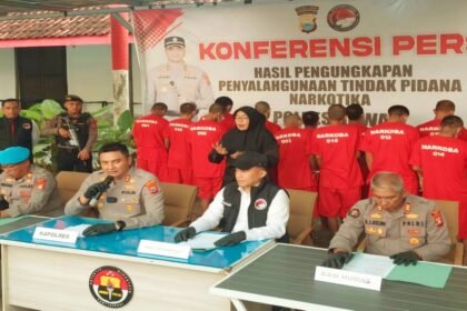 Dalam konferensi pers pada Senin (26/5/2025) Polres Gowa ungkap 62 kasus Narkoba selama April–Mei 2025.p
