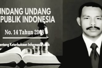 Kolase: Undang-Undang No. 14 Tahun 2008 tentang Keterbukaan Informasi Publik (UU KIP) dan Syamsul Bahri, Ketua DPD LSM Komite Pemantau Korupsi dan Gabungnya Wartawan Indonesia (GWI) Provinsi Banten.