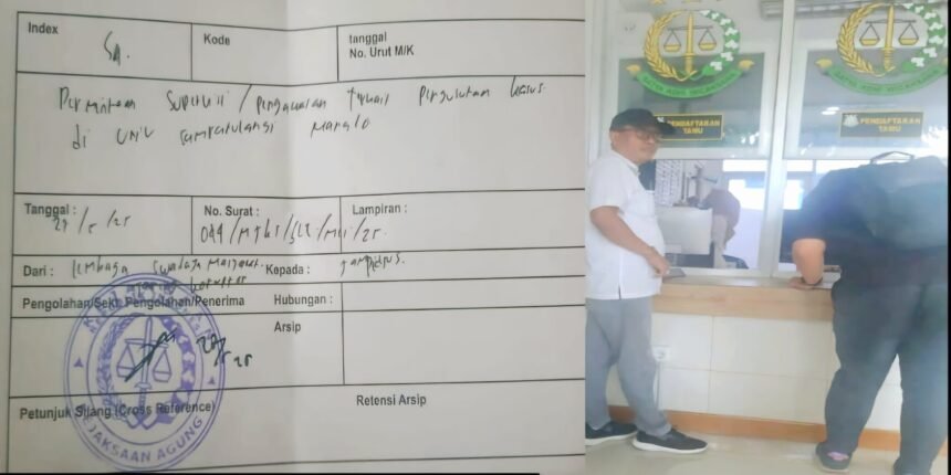Masyarakat Jaring Koruptor Sulut (MJKS) secara resmi meminta Kejaksaan Agung Republik Indonesia mengambil alih penyelidikan kasus dugaan korupsi di Universitas Sam Ratulangi (Unsrat), Manado, (27/5/2025).
