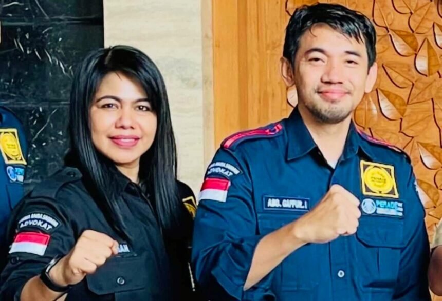 Ketua PBH Peradi Makassar, Abd. Gaffur I, SH., dan Ketua Tim Task Force PPA PBH Peradi, St. Fatimah, SH. (timred/ho)