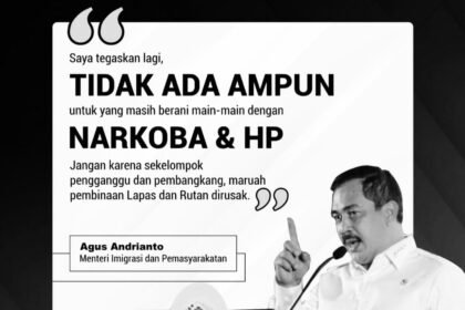 Menteri Imigrasi dan Pemasyarakatan RI, Agus Andrianto.