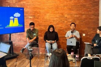 Konferensi pers "Sulawesi Lumbung Polusi" di Kantor Eksekutif Nasional Walhi di Jakarta, Kamis 22 Mei 2025.
