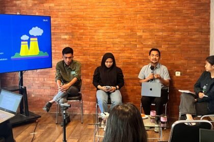 Konferensi pers "Sulawesi Lumbung Polusi" di Kantor Eksekutif Nasional Walhi di Jakarta, Kamis 22 Mei 2025.