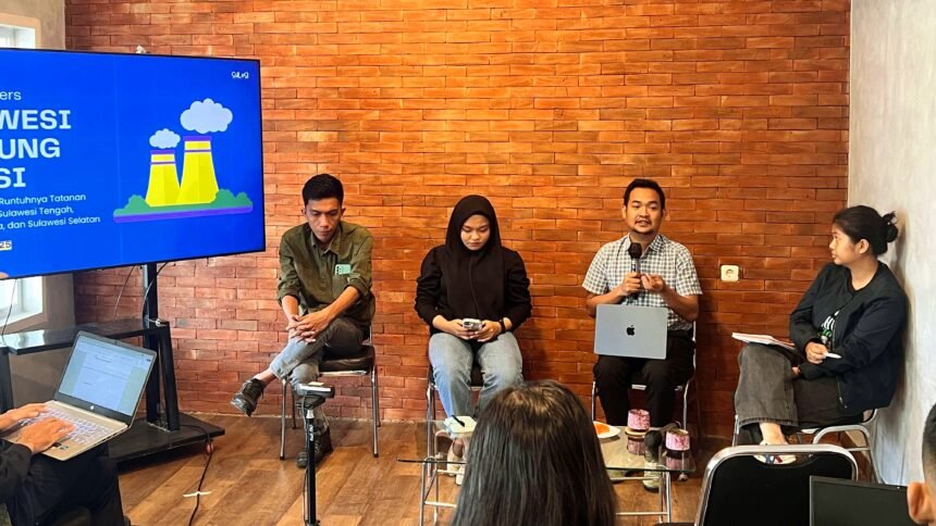 Konferensi pers "Sulawesi Lumbung Polusi" di Kantor Eksekutif Nasional Walhi di Jakarta, Kamis 22 Mei 2025.