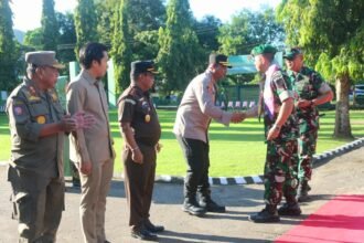 Acara penyambutan Danrem 141/Toddopuli di Enrekang Sulsel, (26/5/2025).