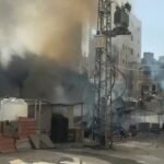 Gudang obat Rumah Sakit Al-Awda terbakar akibat tembakan militer Israel, Mei 2025. (qudsn/ho)