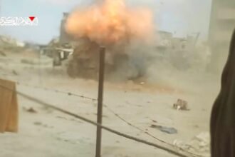 Operasi ‘Batu Daud’ bidik dan serang posisi pasukan Israel di Beit Lahia, Mei 2025. (alqassam/ho)
