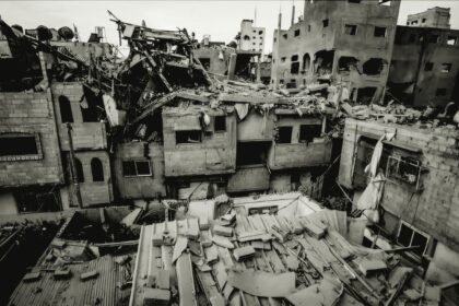 Penampakan di utara kamp Nuseirat di Jalur Gaza bagian tengah. (mediapesancom)