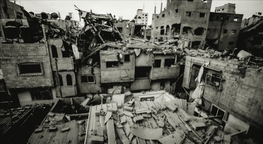 Penampakan di utara kamp Nuseirat di Jalur Gaza bagian tengah. (mediapesancom)