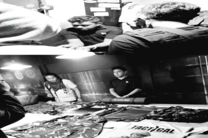 Terduga pelaku kekerasan (KDRT) di Makassar 'diamankan' dan barang bukti.