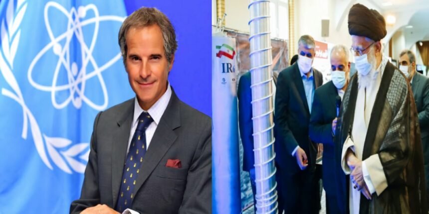Kiri: Pejabat IAEA, Rafael Grossi dalam konferensi pers terkait program nuklir Iran. Kanan: Pemimpin Tertinggi Iran Ayatollah Ali Khamenei mengunjungi fasilitas nuklir dalam negeri, didampingi pejabat senior, di tengah meningkatnya ketegangan dengan negara-negara Barat.