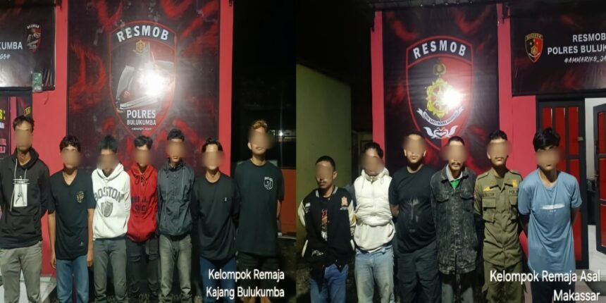 Sebanyak 13 orang diamankan dalam operasi dini hari yang dilakukan oleh tim gabungan dari Unit Resmob dan Intelkam Polres Bulukumba pada Senin (9 Juni) sekitar pukul 02:45 waktu setempat.