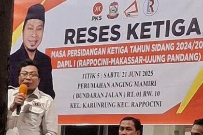 Anggota DPRD Makassar Anwar Faruq menggelar Reses Ketiga Sidang 2024/2025, Sabtu (21/6/2025).